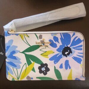 Kate Spade Lucy Spade Flower Festival Floral Small L-zip Wristlet NWT